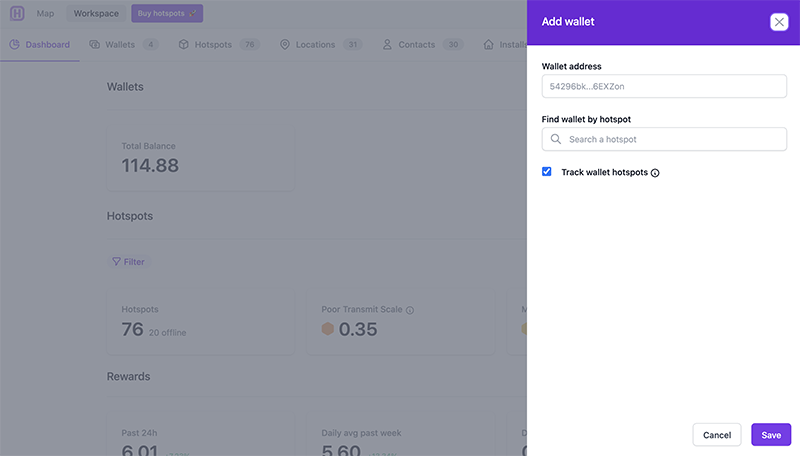 Import and view selected wallets for your portfolio