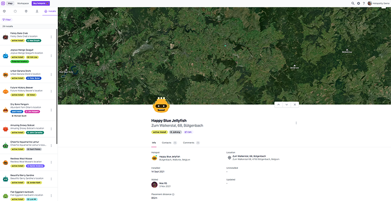 Installation management interface